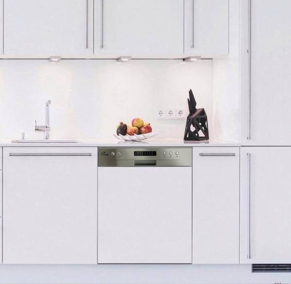 Máy rửa chén bán phần Tom 6012, khi lắp đặt vào tủ bếp