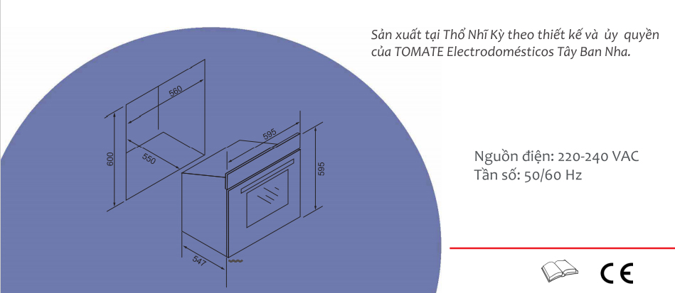 lắp đặt lò nướng âm tủ TOMATE TOM 242