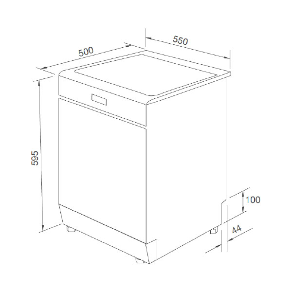 Kích thước máy rửa bát Tomate TOM 4301-W08
