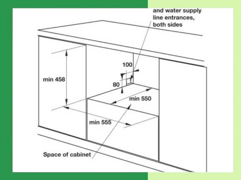 kích thước máy rửa chén bát âm tủ
