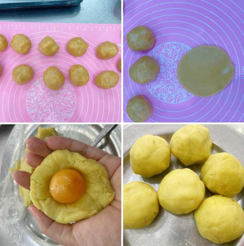 Bọc bánh trung thu nhân đậu xanh