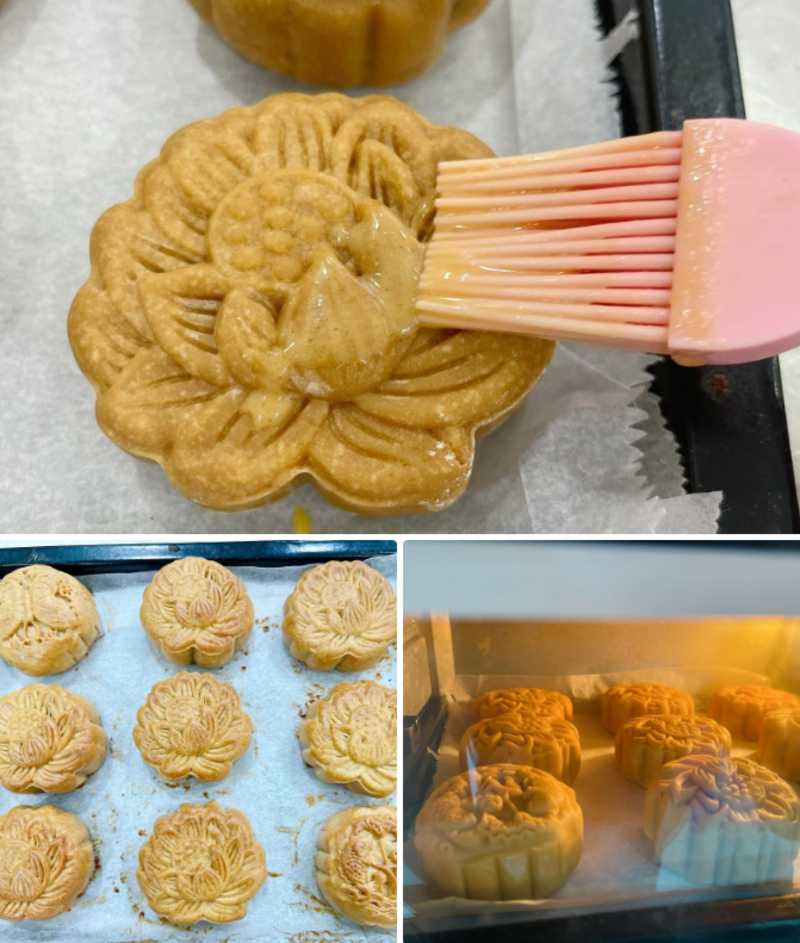 nướng bánh trung thu nhân đậu xanh