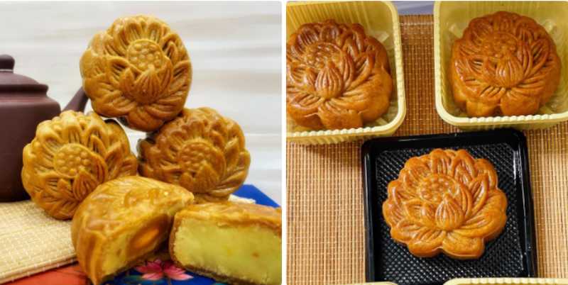Hoàn thành bánh trung thu nhân đậu xanh
