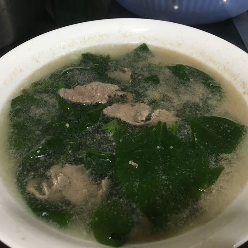 Món canh mồng tơi nấu thịt bò