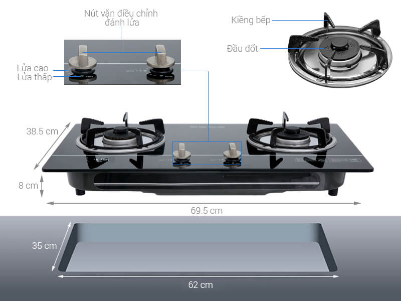 Cách lắp bếp ga âm