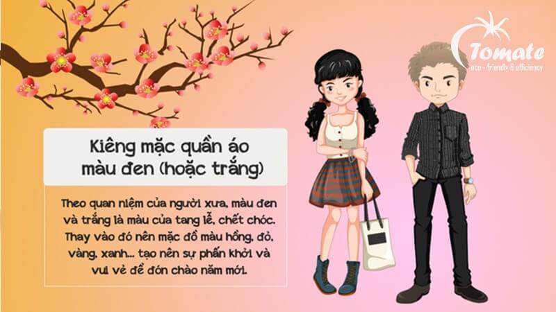 Kiêng mặc quần áo có màu đen, trắng vì không may mắn