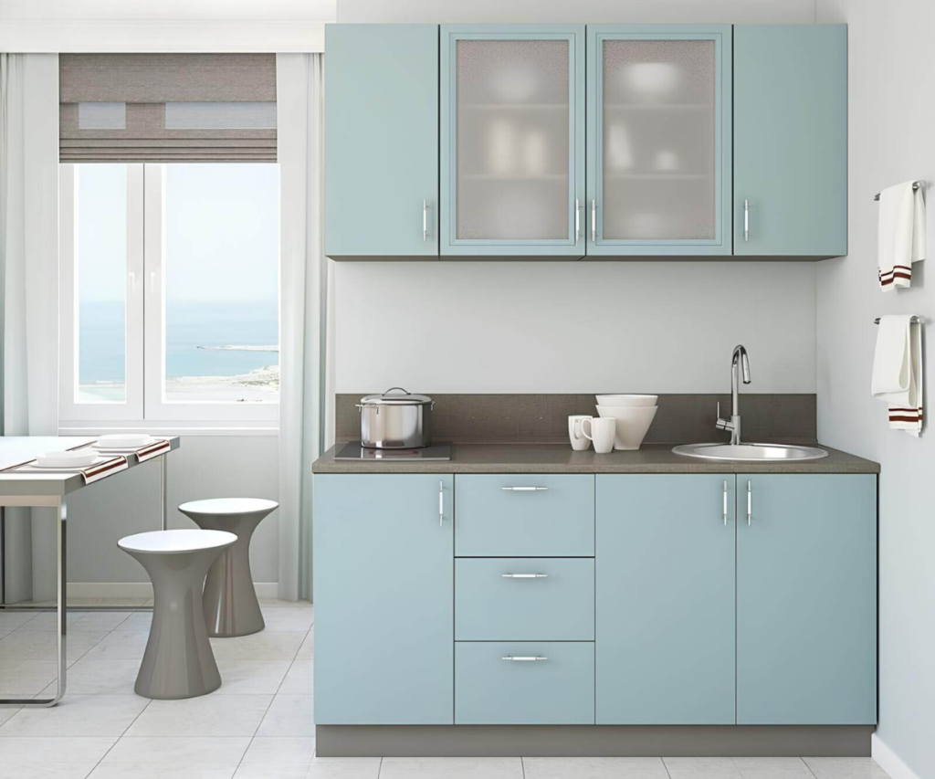 Thiết kế tủ bếp mini 1m2