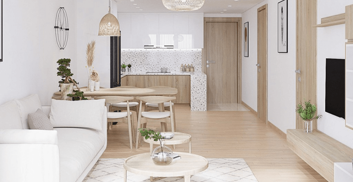 cách thiết kế phòng khách liền bếp 15m2