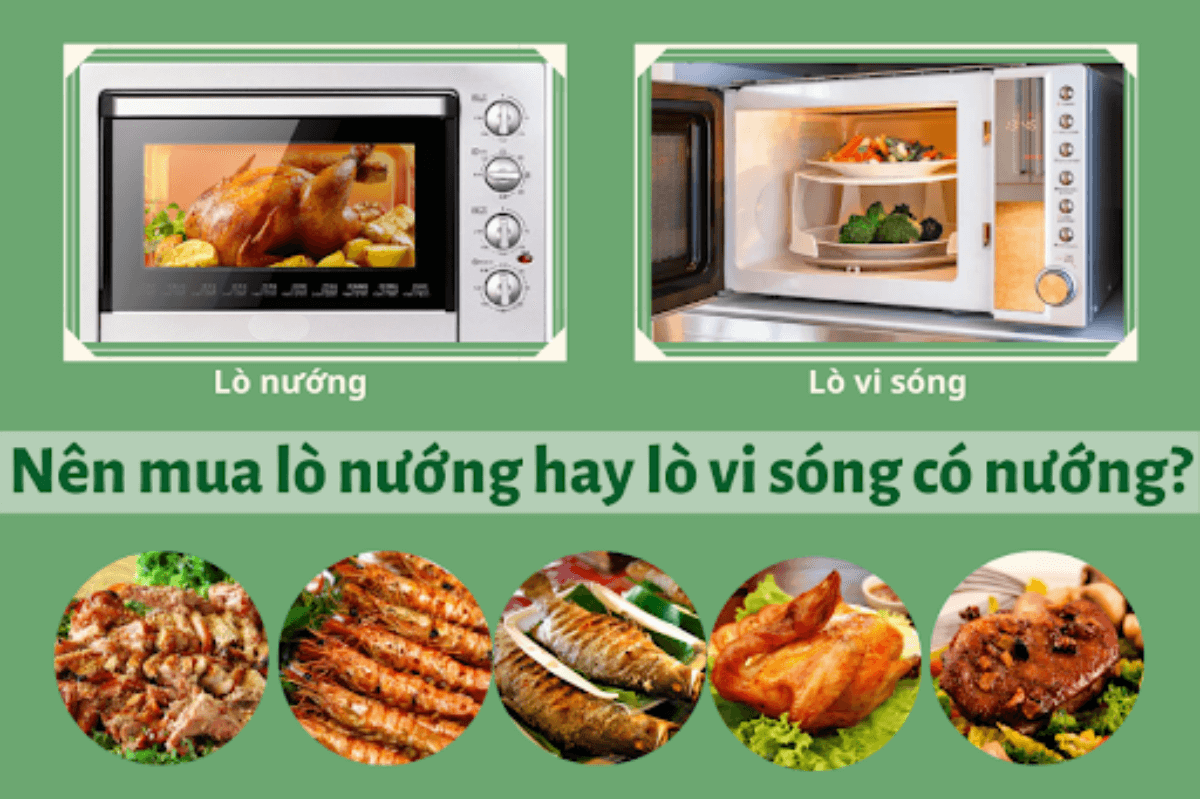 nên dùng lò nướng hay lò vi sóng