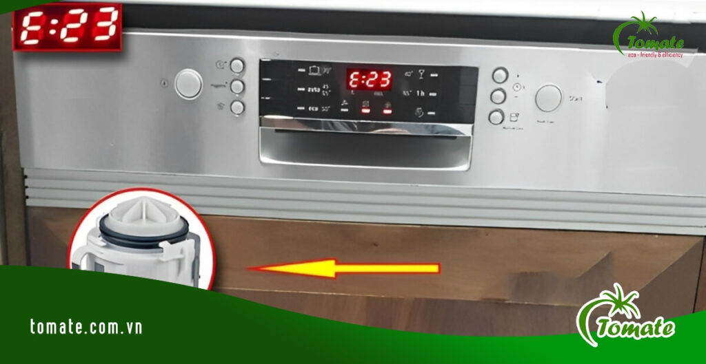 lỗi E23 máy rửa bát Bosch