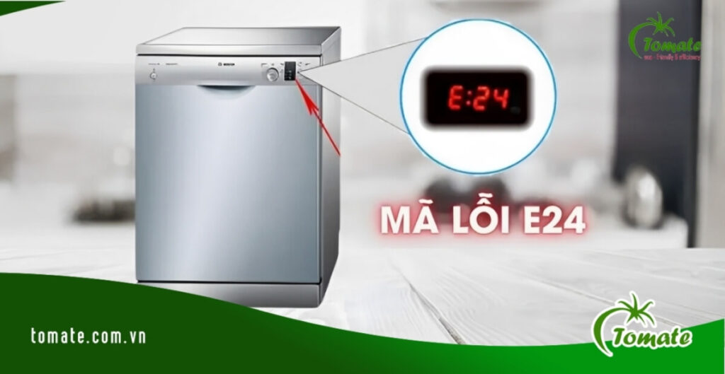lỗi E24 máy rửa bát Bosch