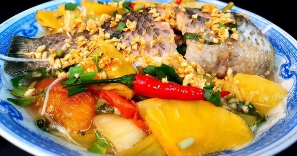 canh cá rô phi nấu dứa