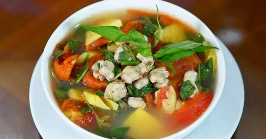canh ngao nấu dứa