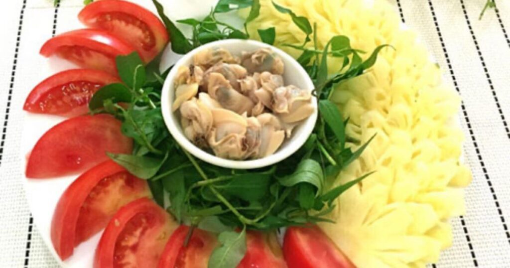 nguyên liệu canh ngao chua nấu dứa