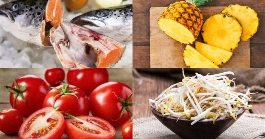 nguyên liệu nấu canh cá hồi với dứa