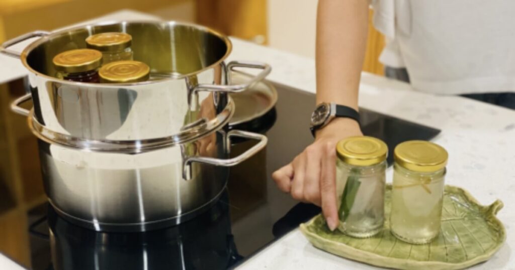 chưng yến bằng bếp từ