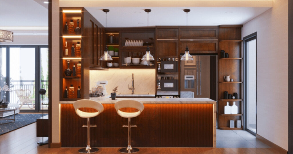 mẫu bếp có quầy bar