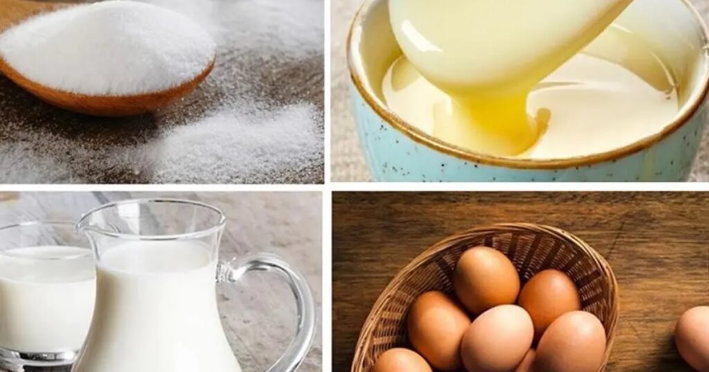 nguyên liệu hấp bánh flan bằng bếp từ