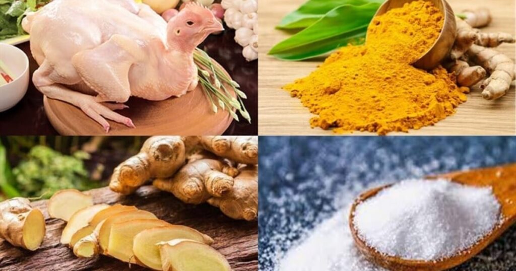 nguyên liệu luộc gà bằng bếp từ