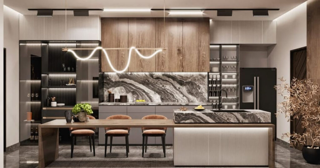 thiết kế phòng bếp 40m2