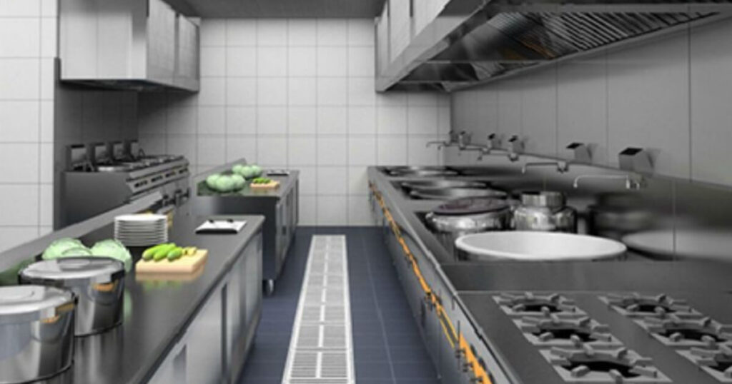 thiết kế bếp mở quán ăn