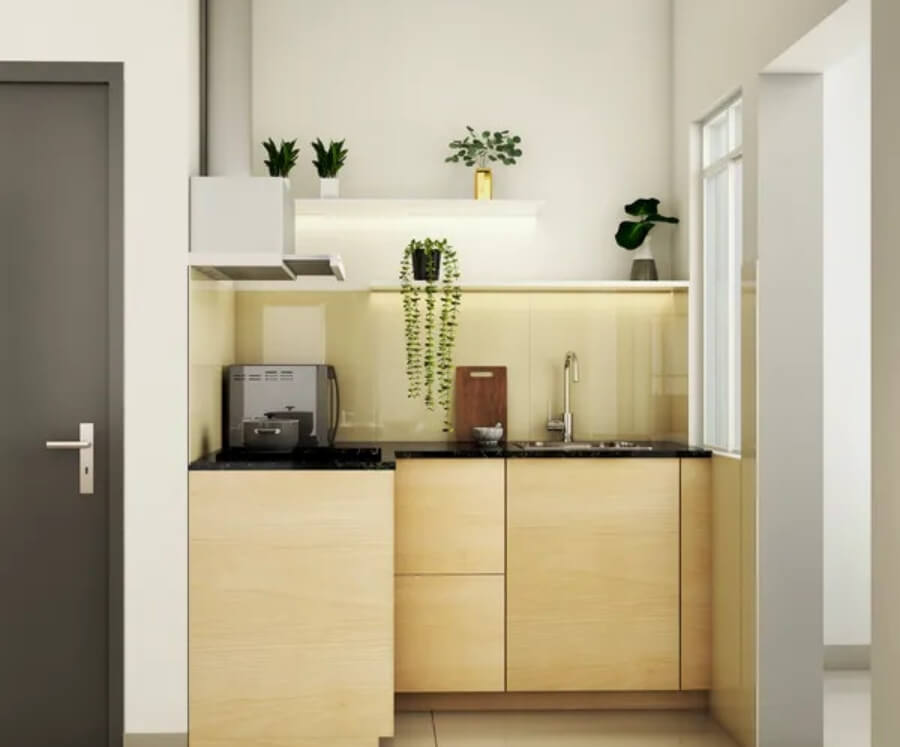 thiết kế bếp nhỏ 1m