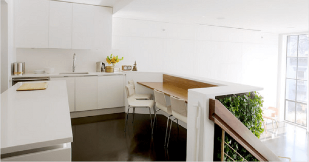 thiết kế nhà bếp trên tầng lửng