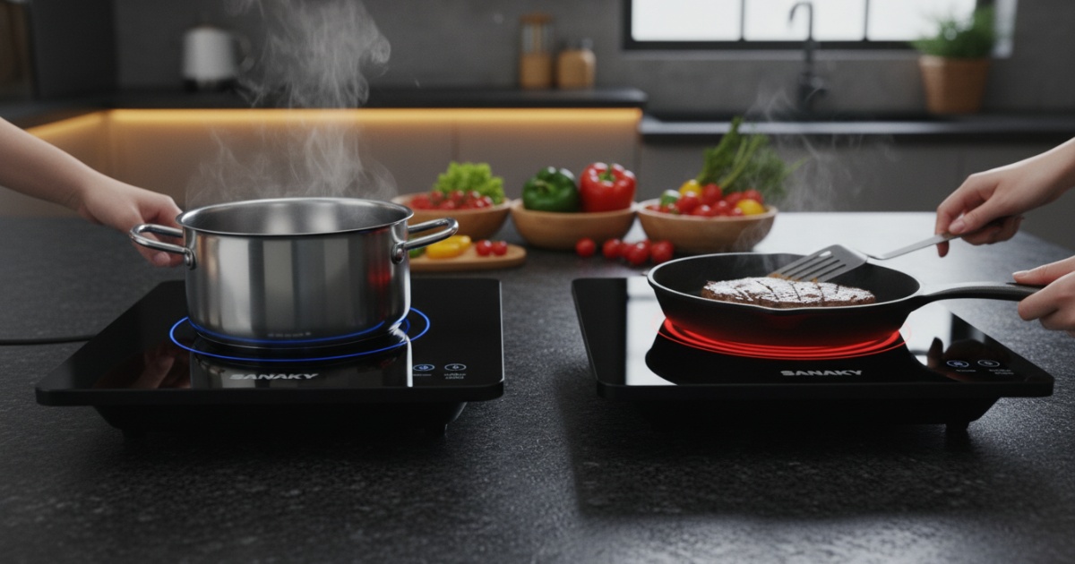 So sánh bếp từ Sanaky và đánh giá bếp hồng ngoại Sanaky