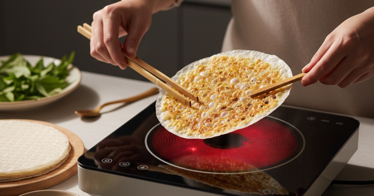 Hướng dẫn chi tiết cách nướng bánh tráng bằng bếp hồng ngoại Hướng dẫn chi tiết cách nướng bánh tráng bằng bếp hồng ngoại