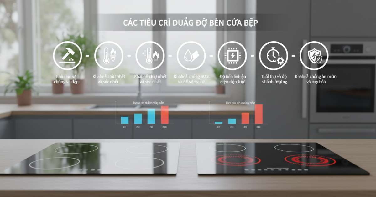 Các tiêu chí đánh giá độ bền của bếp