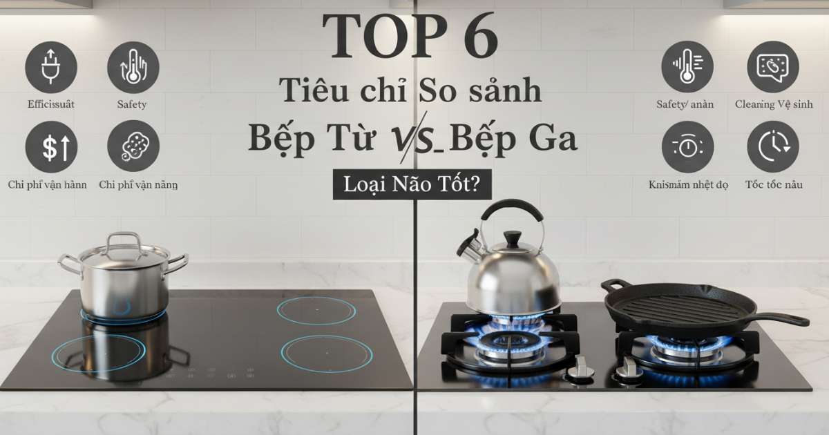 TOP 6 Tiêu chí So sánh bếp từ và bếp ga loại nào tốt?