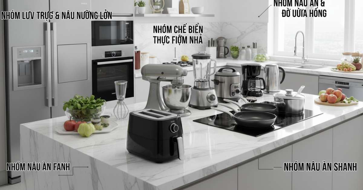 Các nhóm đồ gia dụng nhà bếp thiết yếu nhất hiện nay