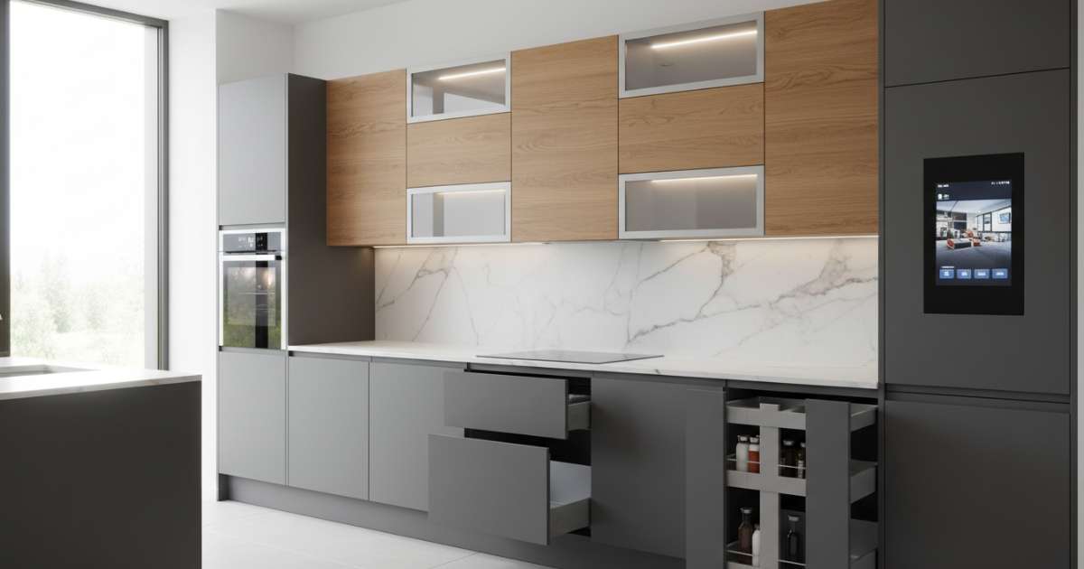 Chất liệu phổ biến để thi công tủ bếp thông minh bền đẹp