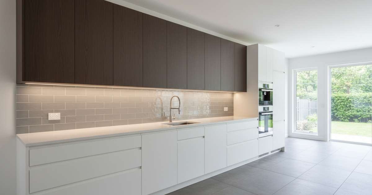 Khoảng cách giữa tủ bếp trên và dưới đạt chuẩn