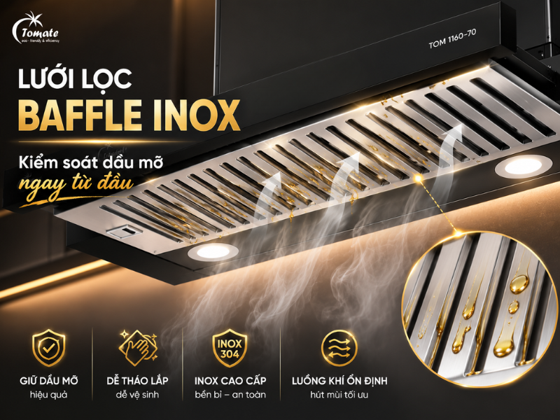 Lưới lọc Baffle Inox