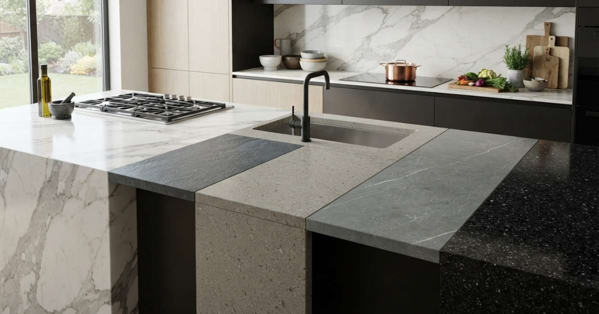 Đặc điểm so sánh các loại đá làm bàn bếp thông dụng