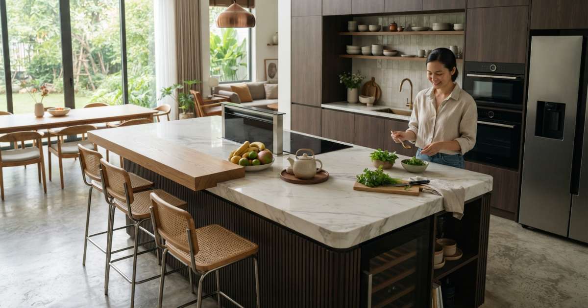 Các mẫu bàn đảo nhà bếp phổ biến và được ưa chuộng nhất