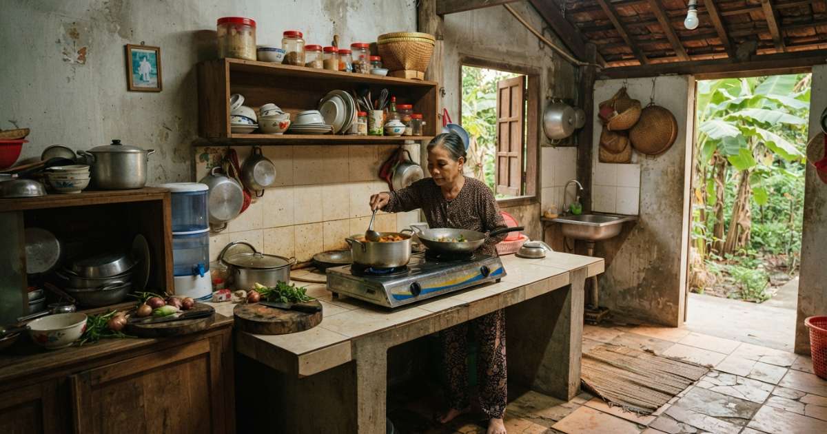 Cách bố trí nội thất khoa học cho căn bếp nhà cấp 4