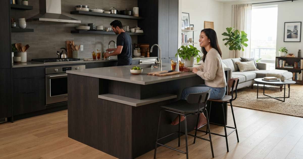 Cách lựa chọn vật liệu cho quầy bar ngăn phòng khách và bếp