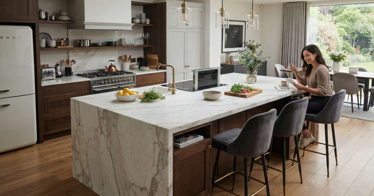 Kích thước tiêu chuẩn để có một bàn đảo bếp đẹp và cân đối