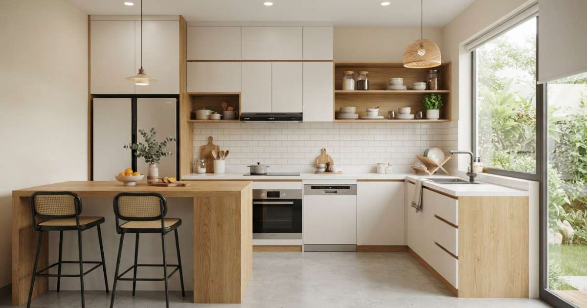 Lựa chọn vật liệu phù hợp cho mẫu nhà bếp đơn giản đẹp