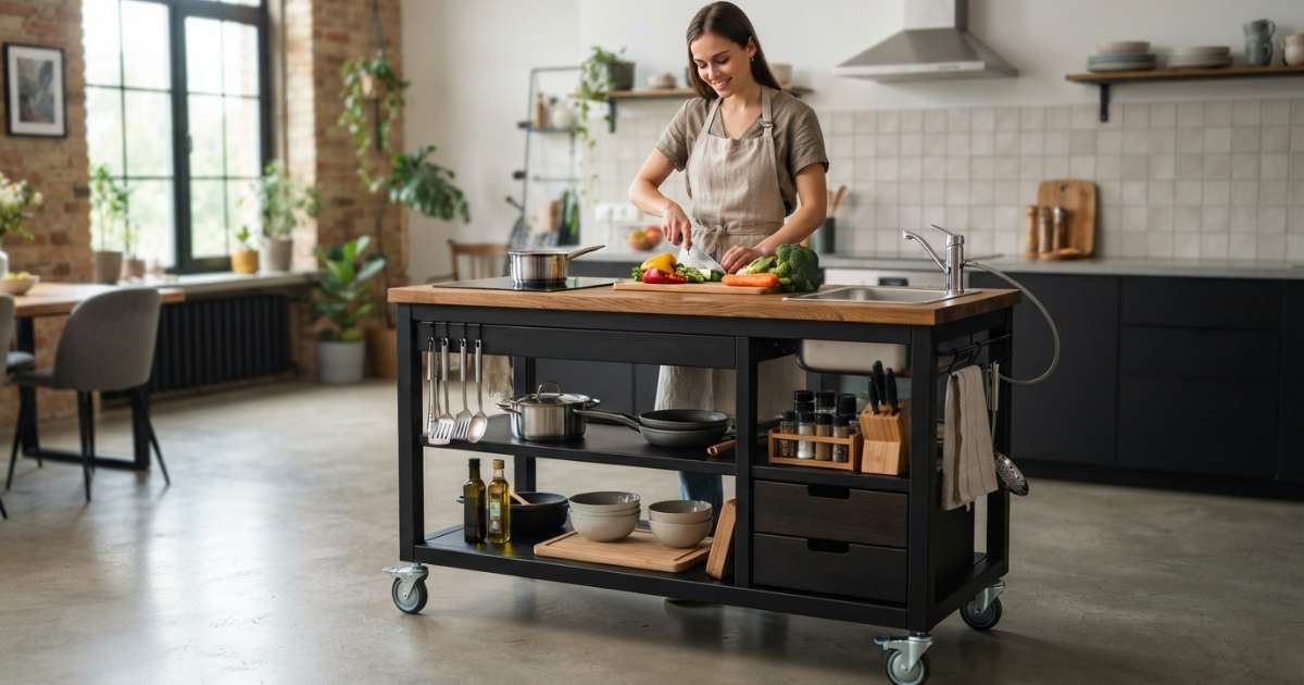Phân loại các mẫu tủ bếp di động phổ biến trên thị trường