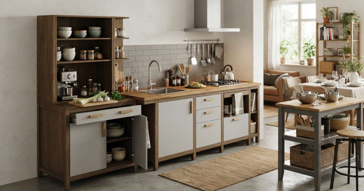 Phân loại các mẫu tủ bếp rời đẹp theo chất liệu và thiết kế
