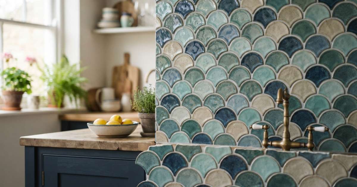 Ứng dụng gạch vảy cá ốp bếp mang lại sự tinh tế
