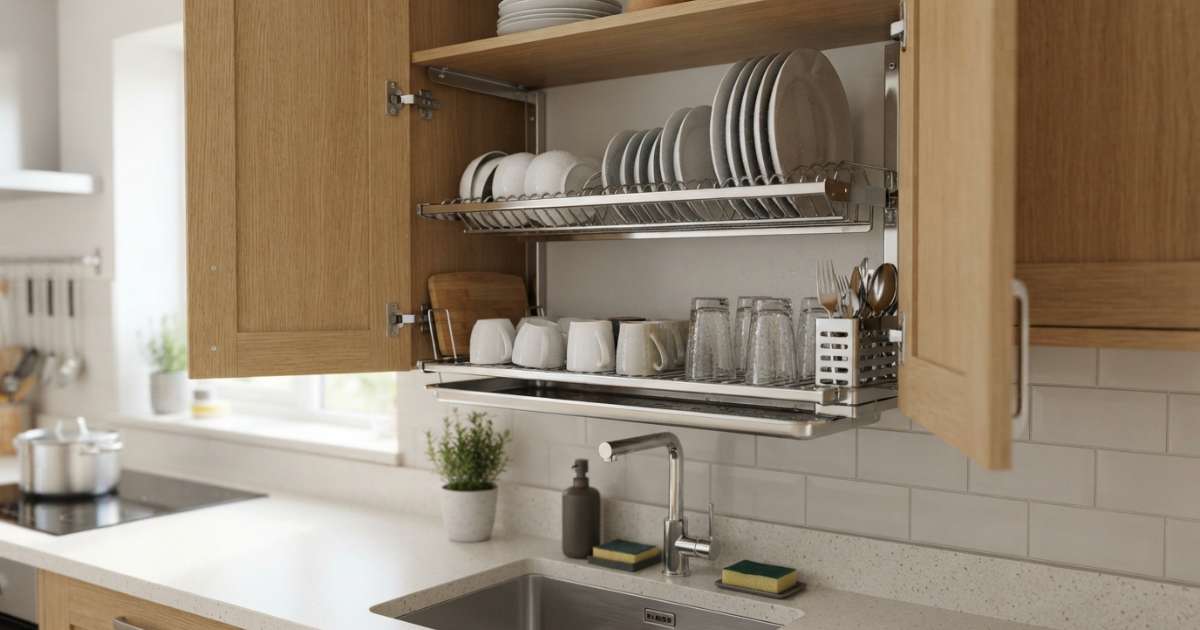 Ưu điểm vượt trội của kệ chén inox treo tủ bếp