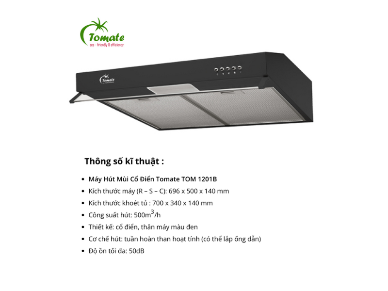 Máy Hút Mùi Cổ Điển Tomate TOM 1201B - Ảnh 7