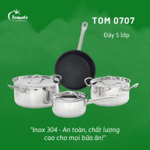 Bộ nồi chảo inox 304 7 món TOM 0707